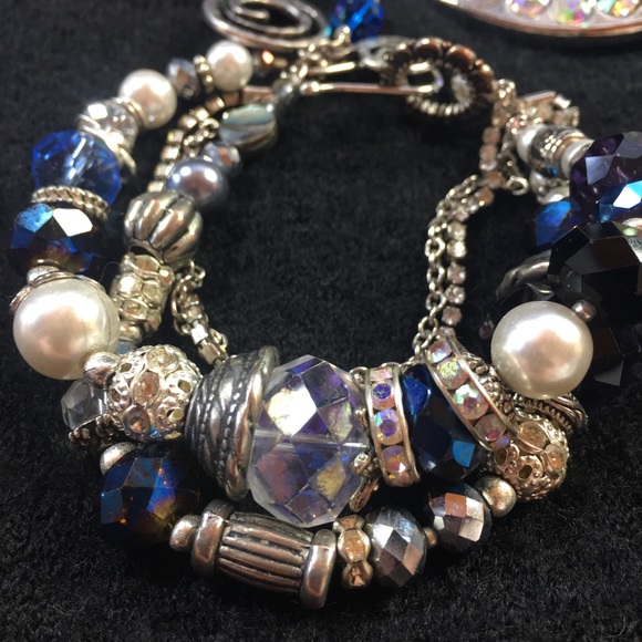 ⏰⏰LAST CHANCE ⏰⏰ Big wrist? 7.5-8 multi~Strand lArtisan Shades of Blue Artisan - Picture 3 of 5